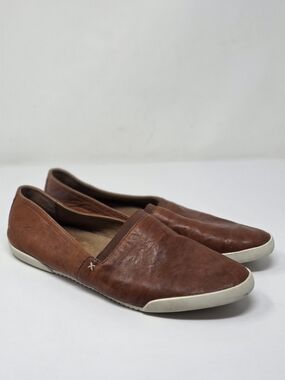 Frye Melanie Slip On women's Casual Slip-On Leather Shoes - Brown leather 11